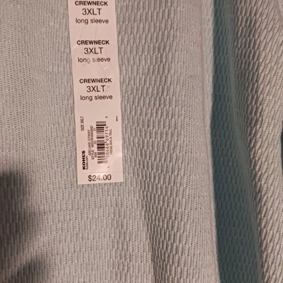 Sonoma Mens Super Soft Thermal Shirt Light Blue Long Sleeve Shirt 3XLT (Tall) - Picture 3 of 5